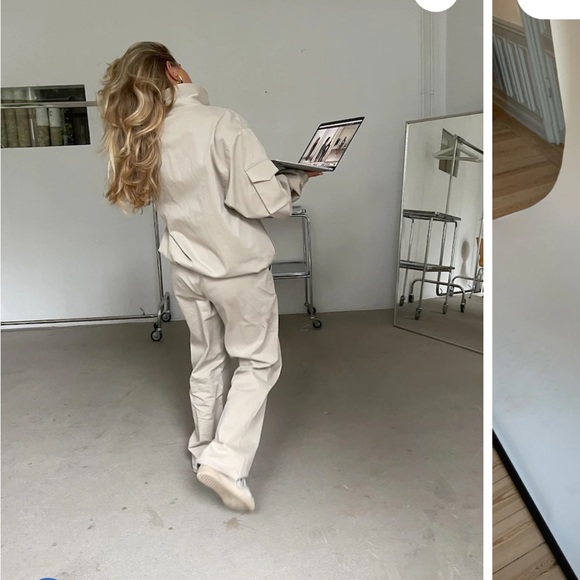 Djerf Avenue Cotton On The Go Jacket in Sand - Picture 2 of 3